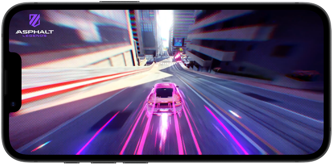 iPhone 17e que muestra un juego de carreras